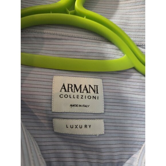 Armani Collezioni Luxury Men Shirt Size 39 15 1/2 Made in Italy Pre-Owned - Picture 2 of 8
